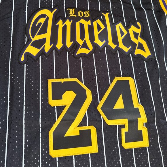 Retro Drip BLACK MAMBA #24 Kobe Bryant Los Angeles Homage Basketball Jersey sz L - Picture 3 of 4